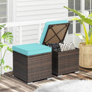 2 Pieces Patio Ottoman with Hidden Storage Space-Mix Grey by LJGDeals