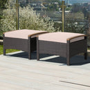 Set of 2 Fade-Resistant Wicker Patio Ottoman by LJGDeals