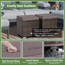 2 Pieces Patio Ottoman with Removable Cushions-Gray by LJGDeals