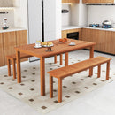 Patio Outdoor Solid Wood Dining Table with Umbrella Hole for 6 by LJGDeals