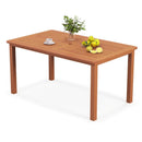 Patio Outdoor Solid Wood Dining Table with Umbrella Hole for 6 by LJGDeals