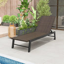 Patio PE Rattan Chaise Lounge with 5-Level Backrest and Wheels-Brown by LJGDeals