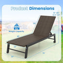 Patio PE Rattan Chaise Lounge with 5-Level Backrest and Wheels-Brown by LJGDeals