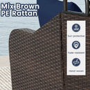 Outdoor Rattan Daybed with Retractable Canopy - Navy by LJGDeals