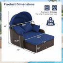 Outdoor Rattan Daybed with Retractable Canopy - Navy by LJGDeals