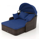 Outdoor Rattan Daybed with Retractable Canopy - Navy by LJGDeals