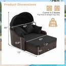 Outdoor Rattan Daybed with Retractable Canopy and Cushions by LJGDeals