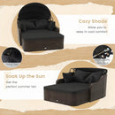 Outdoor Rattan Daybed with Retractable Canopy and Cushions by LJGDeals