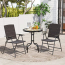 Folding Wicker Patio Dining Chairs with Armrests - Set of 2 by LJGDeals