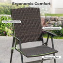Folding Wicker Patio Dining Chairs with Armrests - Set of 2 by LJGDeals