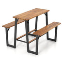 Patio Picnic Table Bench Set with Acacia Wood Tabletop and Benchtop by LJGDeals