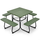 Outdoor Picnic Table with 4 Benches and Umbrella Hole by LJGDeals