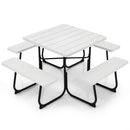 Outdoor Picnic Table with 4 Benches and Umbrella Hole by LJGDeals