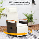 Swivel Reclining Chaise Lounge Set with Adjustable Backrest by LJGDeals