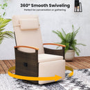 Patio Rattan 360° Swivel Recliner Chair with Adjustable Backrest and Footrest by LJGDeals