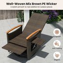 Patio Rattan 360° Swivel Recliner Chair with Adjustable Backrest and Footrest by LJGDeals