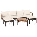 Patio Rattan Chairs with Ottomans and Side Table for Backyard-White by LJGDeals
