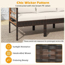 Patio Rattan Chairs with Ottomans and Side Table for Backyard-White by LJGDeals