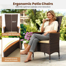 Patio Rattan Chairs Set of 2 Outdoor Wicker Dining Chairs with High Backrest-Beige by LJGDeals