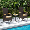 Patio Rattan Chairs Set of 2 Outdoor Wicker Dining Chairs with High Backrest-Beige by LJGDeals