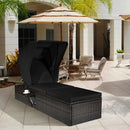 Outdoor Chaise Lounge Chair with Folding Canopy by LJGDeals