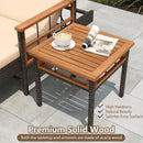 Patio Rattan Chaise Lounge with Side Table and Adjustable Backrest-Beige by LJGDeals