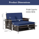 Outdoor Rattan Daybed with 4-Position Adjustable Backrest by LJGDeals