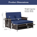 Outdoor Rattan Daybed with 4-Position Adjustable Backrest by DirectDeals