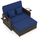 Outdoor Rattan Daybed with 4-Position Adjustable Backrest by LJGDeals