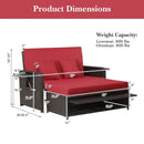 Patio Rattan Daybed with 4-Level Adjustable Backrest by LJGDeals