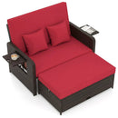 Patio Rattan Daybed with 4-Level Adjustable Backrest by LJGDeals