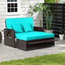 Outdoor Rattan Daybed with 4-Position Adjustable Backrest by DirectDeals