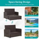 Outdoor Rattan Daybed with 4-Position Adjustable Backrest by LJGDeals