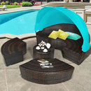 Patio Round Daybed Rattan Furniture Sets with Canopy by LJGDeals