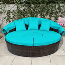 Patio Round Daybed Rattan Furniture Sets with Canopy by LJGDeals