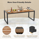 9 Pieces Patio Rattan Dining Set with Acacia Wood Table for Backyard Garden by DirectDeals