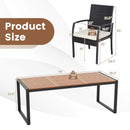 9 Pieces Patio Rattan Dining Set with Acacia Wood Table for Backyard Garden by LJGDeals