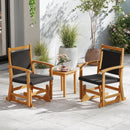 Rattan Glider Chair with Acacia Wood Frame by DirectDeals