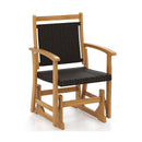 Rattan Glider Chair with Acacia Wood Frame by DirectDeals