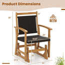Rattan Glider Chair with Acacia Wood Frame by DirectDeals