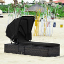Outdoor Chaise Lounge Chair with Folding Canopy by LJGDeals