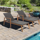 Patio Rattan Lounge Chair with 4-Position Adjustable Backrest by LJGDeals