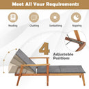 Patio Rattan Lounge Chair with 4-Position Adjustable Backrest by LJGDeals