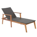 Patio Rattan Lounge Chair with 4-Position Adjustable Backrest by LJGDeals