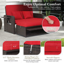 Patio Rattan Daybed with 4-Level Adjustable Backrest by LJGDeals