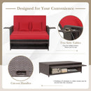 Patio Rattan Daybed with 4-Level Adjustable Backrest by DirectDeals