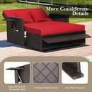 Patio Rattan Daybed with 4-Level Adjustable Backrest by LJGDeals