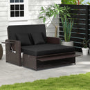 Outdoor Rattan Daybed with 4-Position Adjustable Backrest by LJGDeals