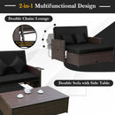 Outdoor Rattan Daybed with 4-Position Adjustable Backrest by LJGDeals
