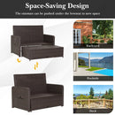 Outdoor Rattan Daybed with 4-Position Adjustable Backrest by LJGDeals